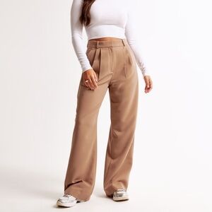 A&F Curve Love  Tan Wide Leg Pants